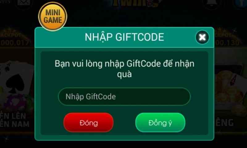 Sử dụng giftcode được gửi đến điện thoại để nhận quà